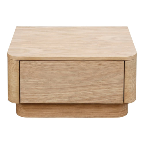 20" Natural Wood Nightstand with Round Legs