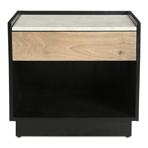 22" Black Nightstand with Drawer