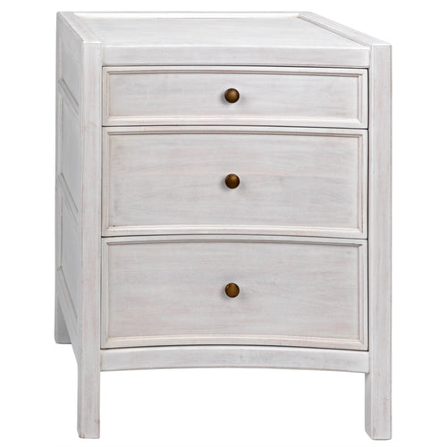 24" Hampton Night Stand in White Wash by Noir (GTAB928WH)