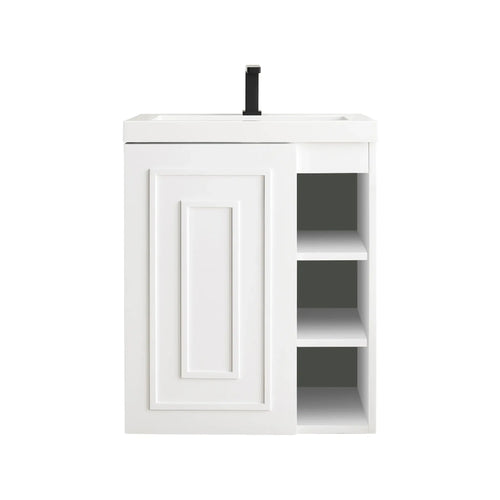 24" Alicante Single Vanity in Glossy White by James Martin Vanities