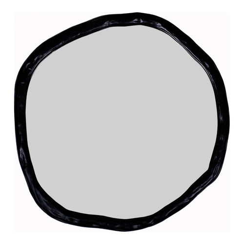 24" Black Round Wall Mirror