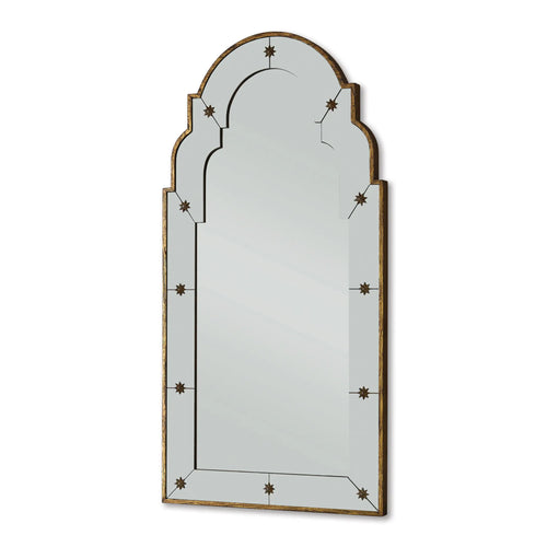 54" Tall Antique Gold Star Wall Mounted Mirror