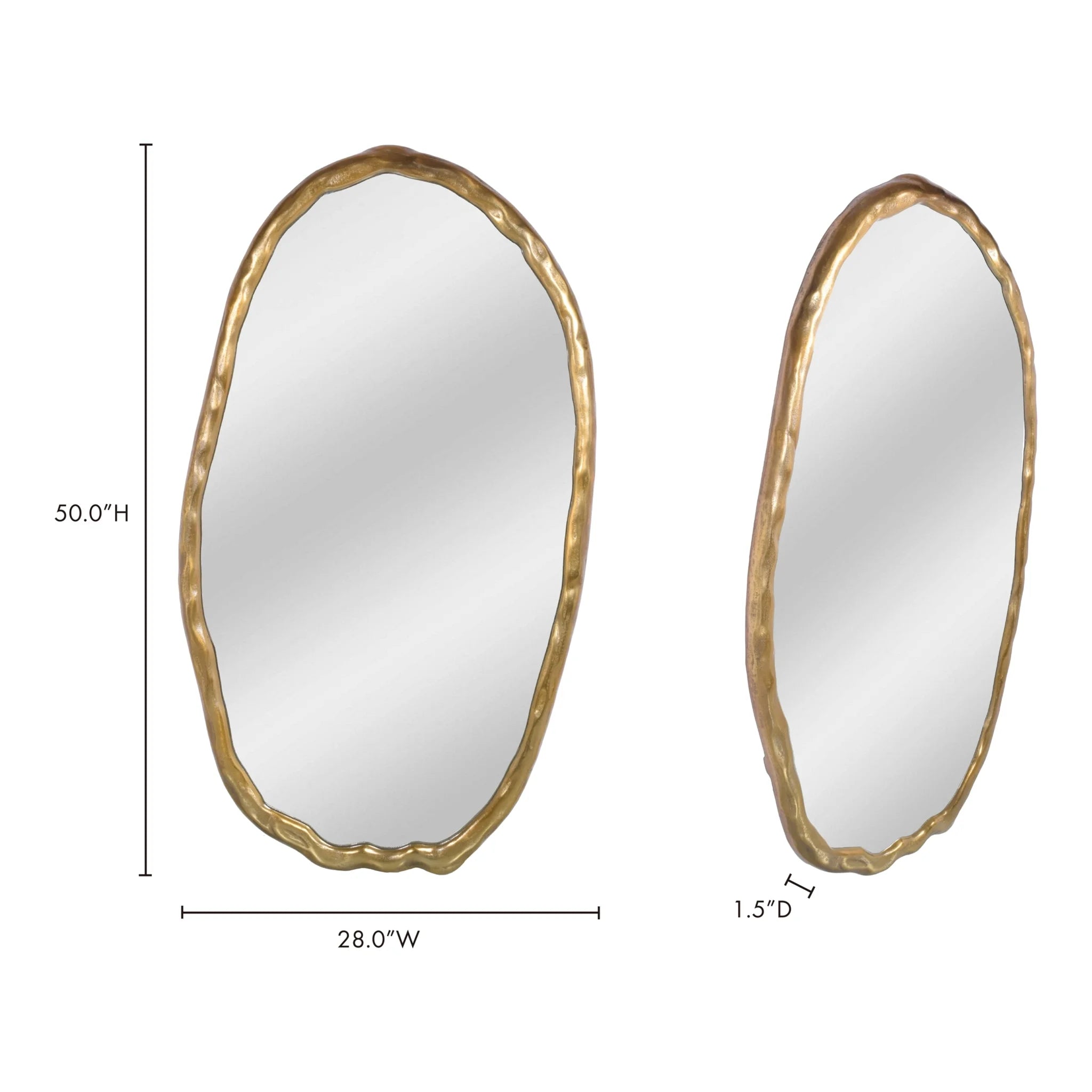 28" Gold Oval Mirror (FI-1113-32) by Moe's Home Collection image 2