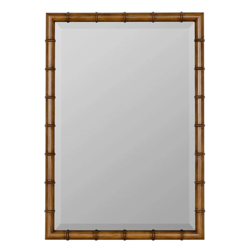 28x40" Brown Wall Mirror Beveled