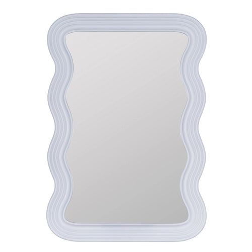 28x40" White Wood Wall Mirror