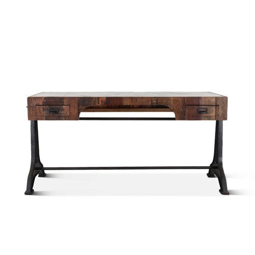 30" Teak Wood Office Desk Marble Inlay (FBY-OD63) By Home Trends Direct