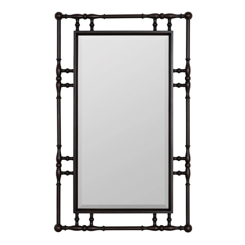 30x48" Dark Wood Wall Mirror Beveled
