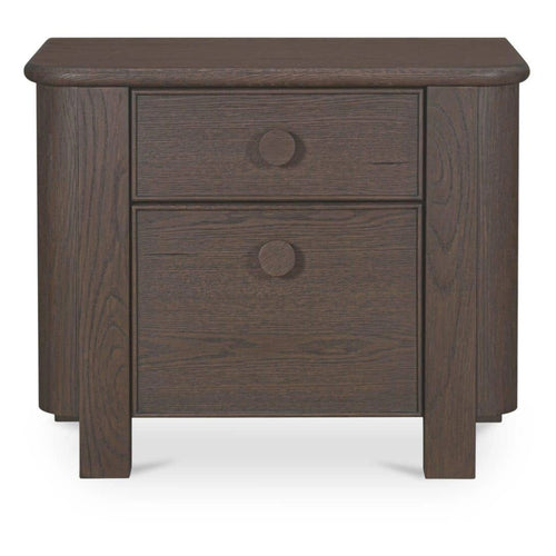 32" Dark Brown Wood Nightstand