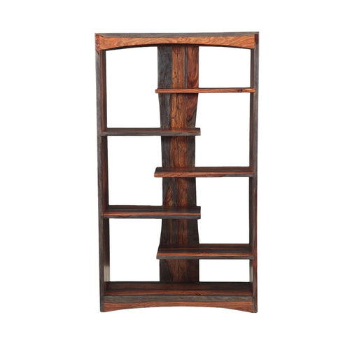 34" Brown Wood Open Bookshelf Bookcase with Shelves