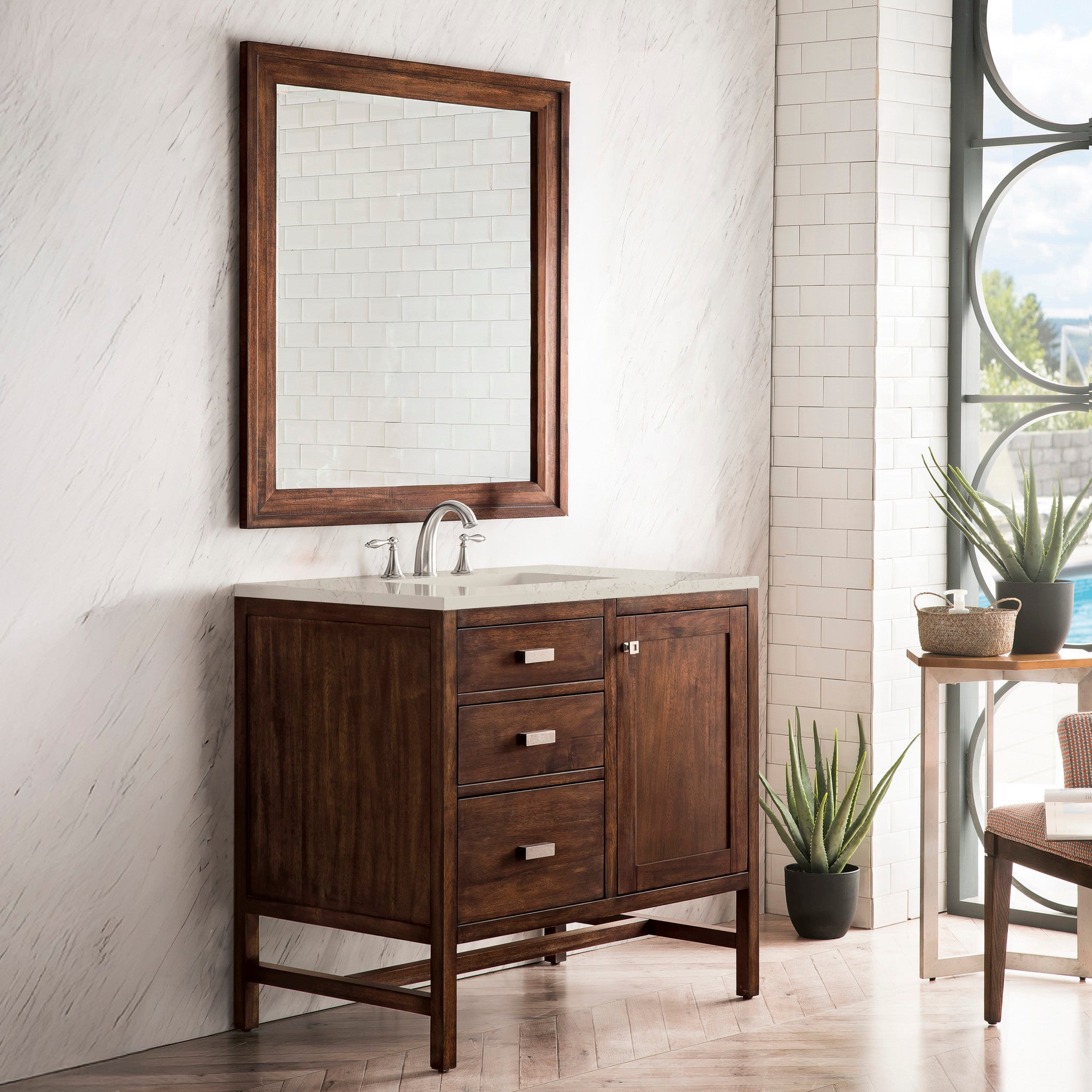 36-addison-single-vanity-cabinet-in-mid-century-acacia-by-james-martin-vanities-e444-v36-mca-siberian-silestone image 2