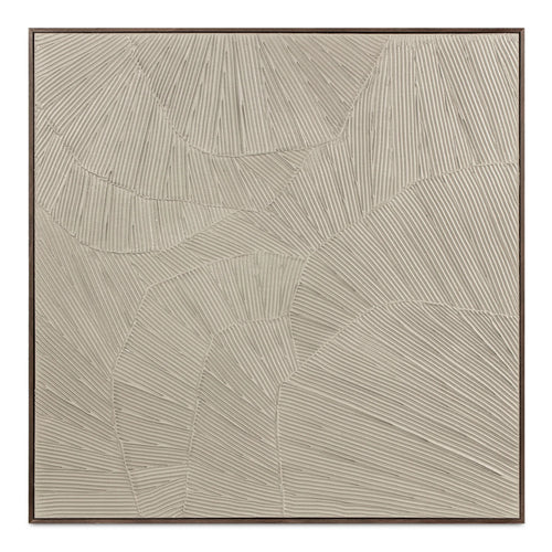 36" Beige Textured Relief Framed Wall Art