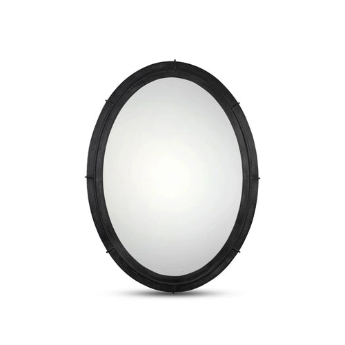 36" Black Iron Oval Wall Mirror with Clip Hardware (PZ-1014-02) by Moe's Home Collection