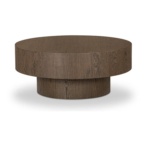 36" Dark Brown Two-Tier Drum Coffee Table