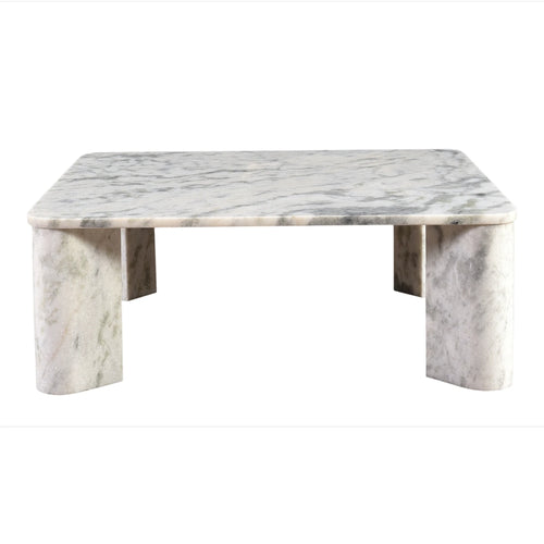 36" Grey Marble Square Coffee Table