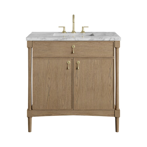 36" Kinnsden Single Vanity in Weathered Oak by James Martin Vanities