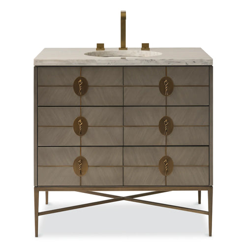 36" Longwood Sink Chest - Warm Grey by Ambella Home