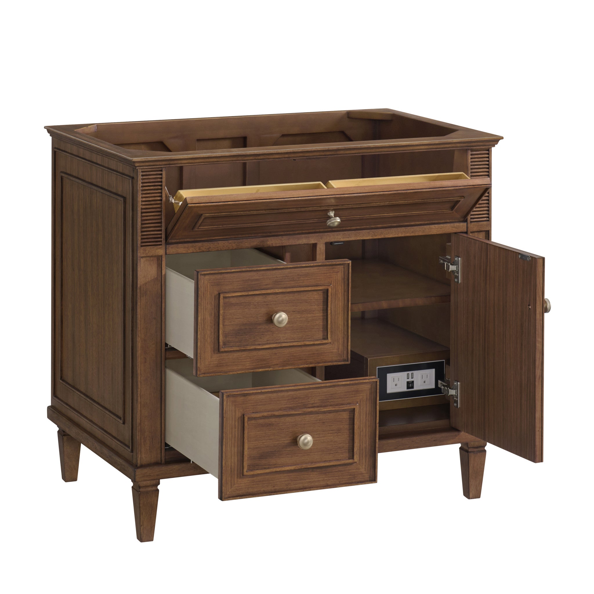 36-lorelai-single-vanity-in-mid-century-walnut-by-james-martin-vanities-siberian-silestone image 1
