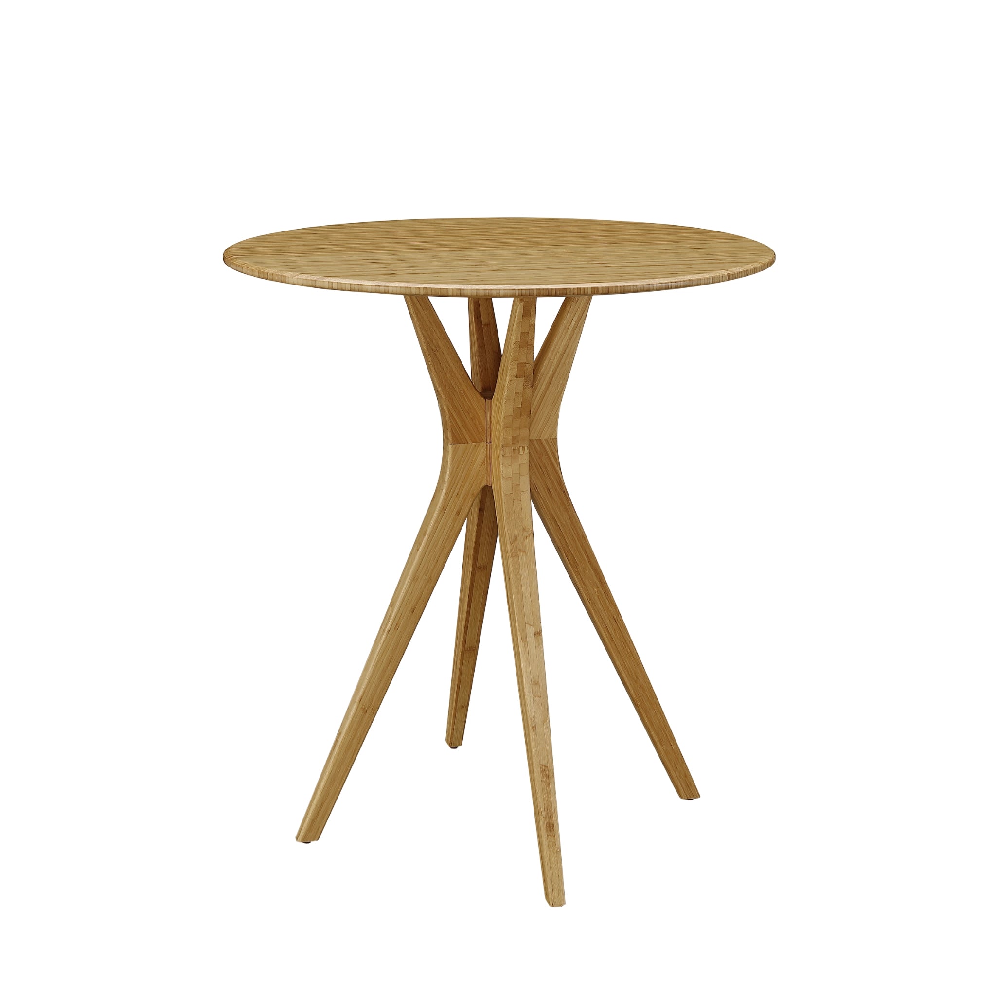 36 Inch Round Solid Bamboo Bar Height Dining Table, Caramelized - Mimo