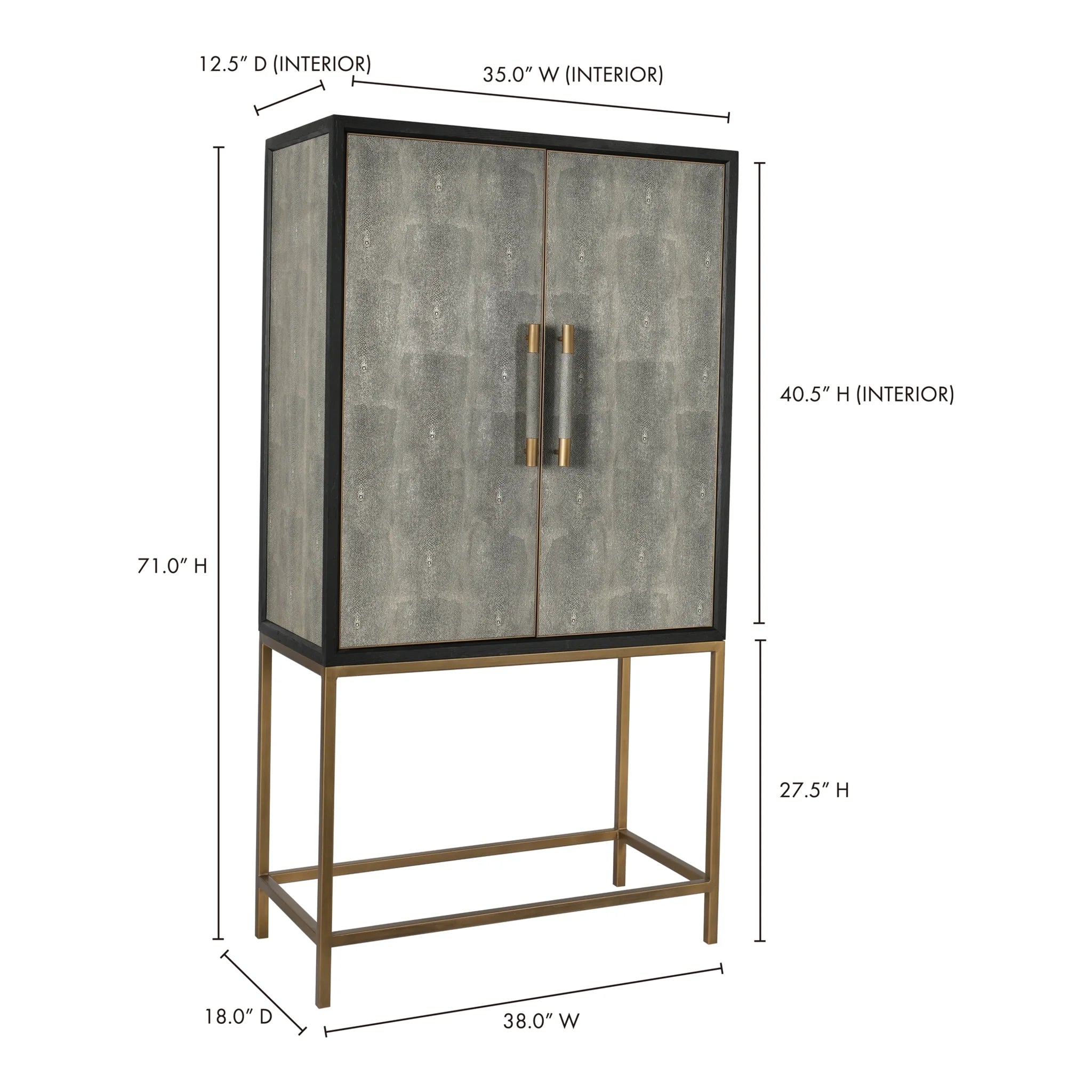 38" Grey Bar Cabinet (VL-1047-15) by Moe's Home Collection image 3