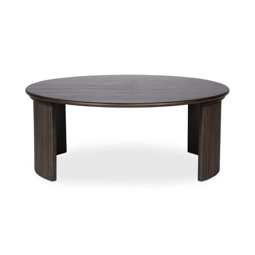 39" Brown Oak Round Coffee Table (QO-1012-20) by Moe's Home Collection