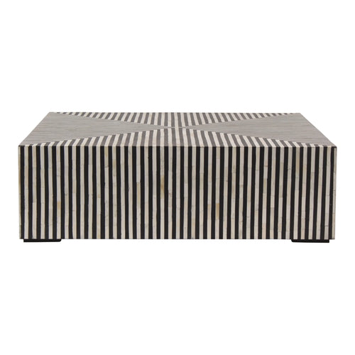 40" Black and White Square Coffee Table