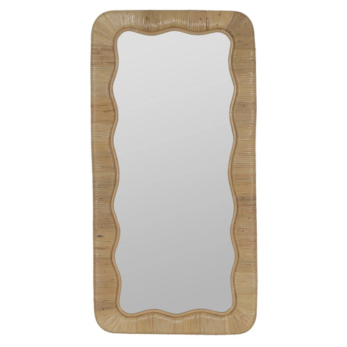 40" Natural Rattan Scalloped Wall Mirror by Cooper Classics (42605)
