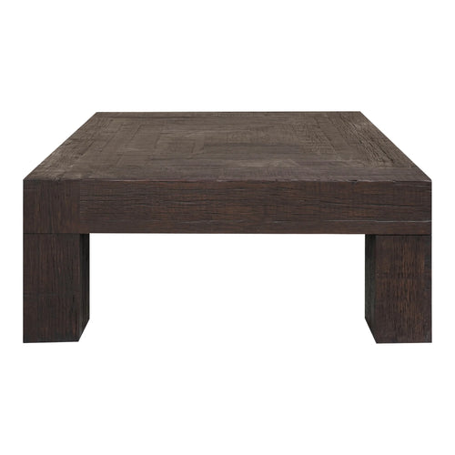 40" Rustic Brown Reclaimed Oak Square Coffee Table