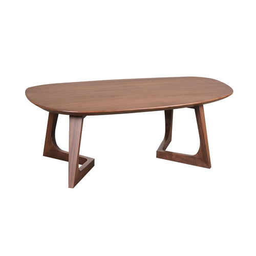 42" Brown Walnut Oval Coffee Table