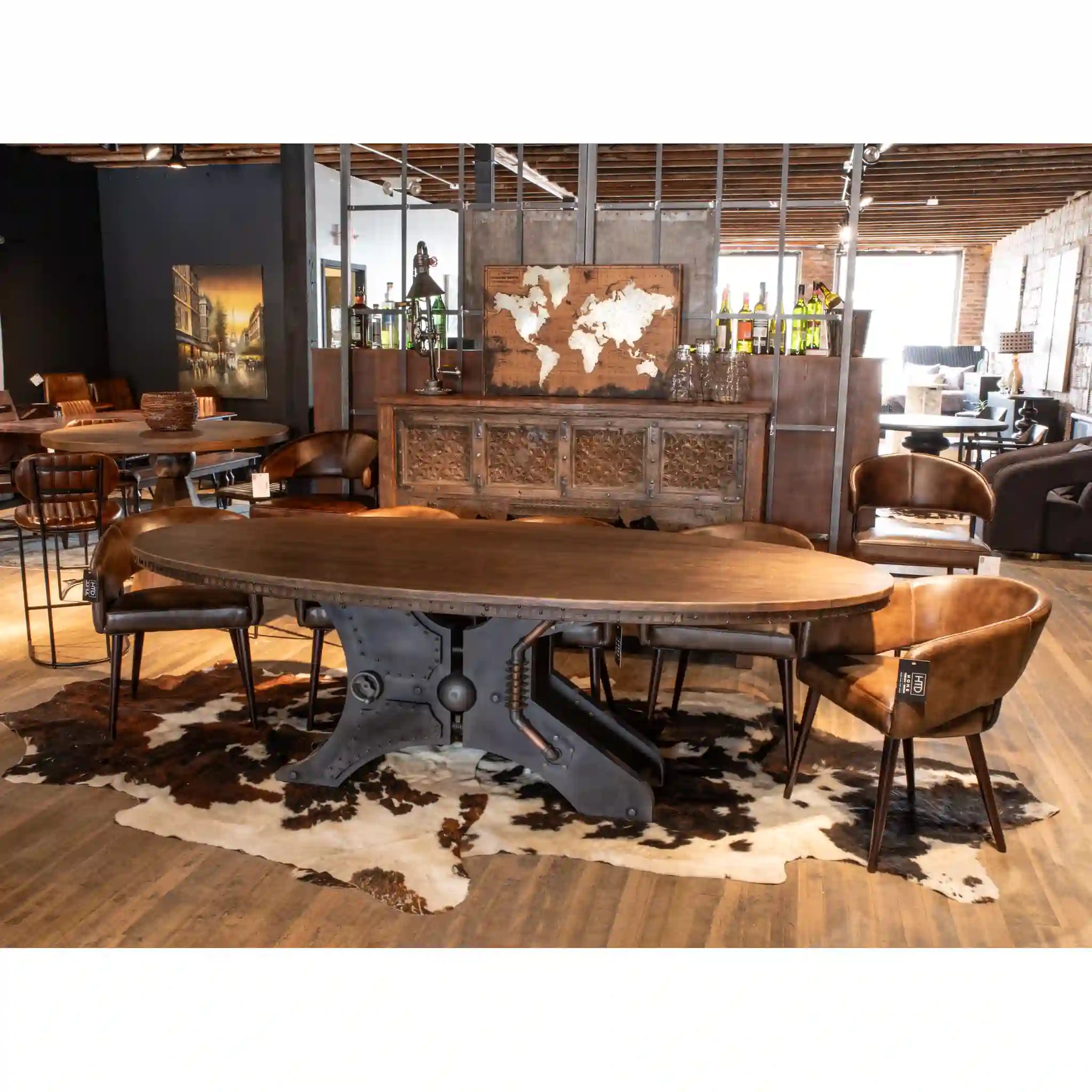 42" Reclaimed Wood Oval Dining Table (FEI-ODT94) By Home Trends Direct 1