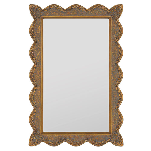 45" Gold Scalloped Wall Mirror Beveled
