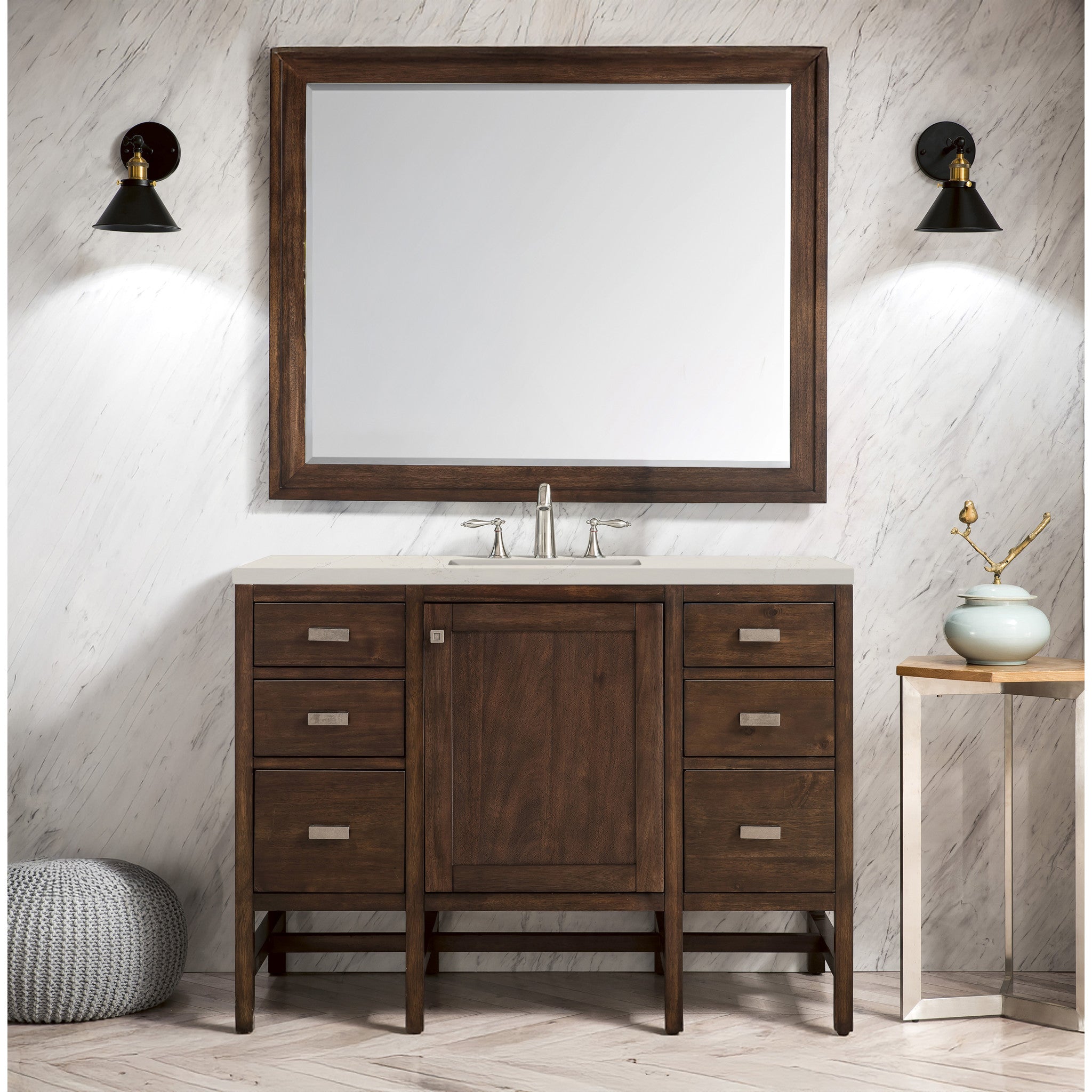 48-addison-single-vanity-cabinet-in-mid-century-acacia-by-james-martin-vanities-e444-v48-mca-siberian-silestone image 1