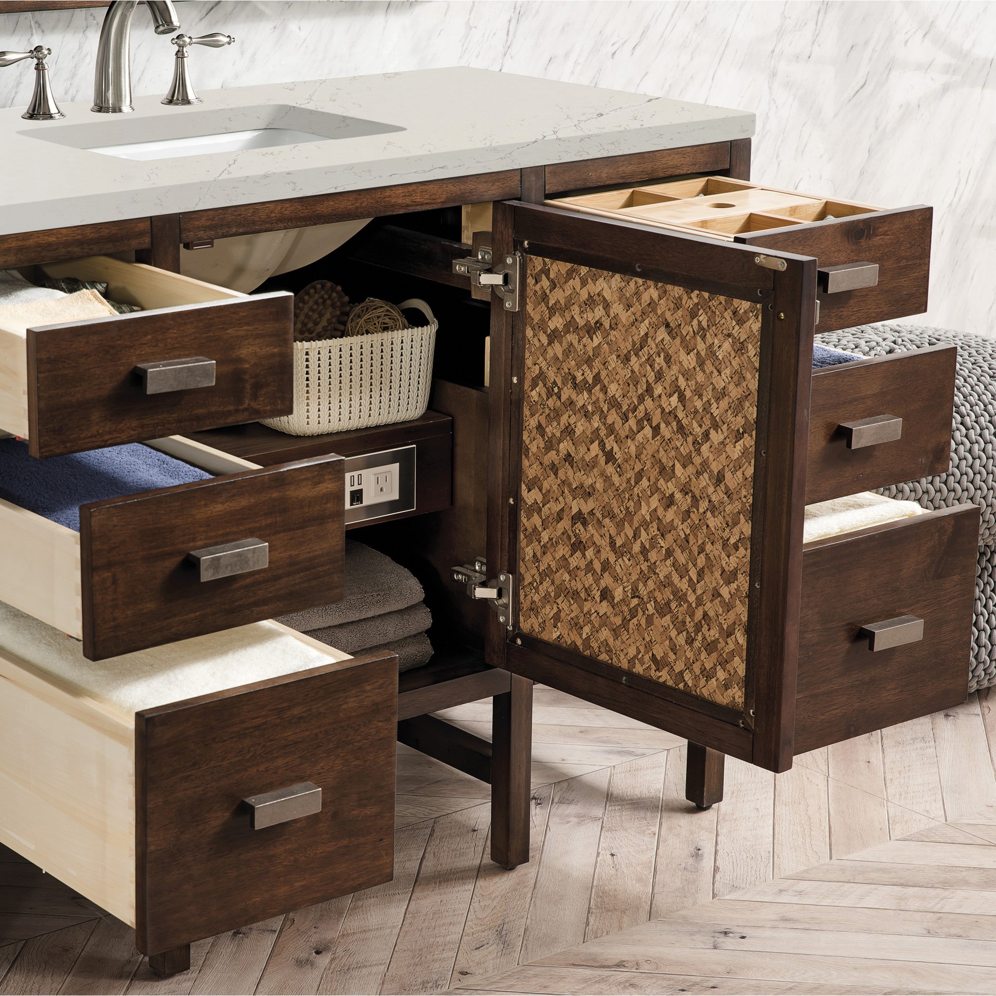 48-addison-single-vanity-cabinet-in-mid-century-acacia-by-james-martin-vanities-e444-v48-mca-siberian-silestone image 2