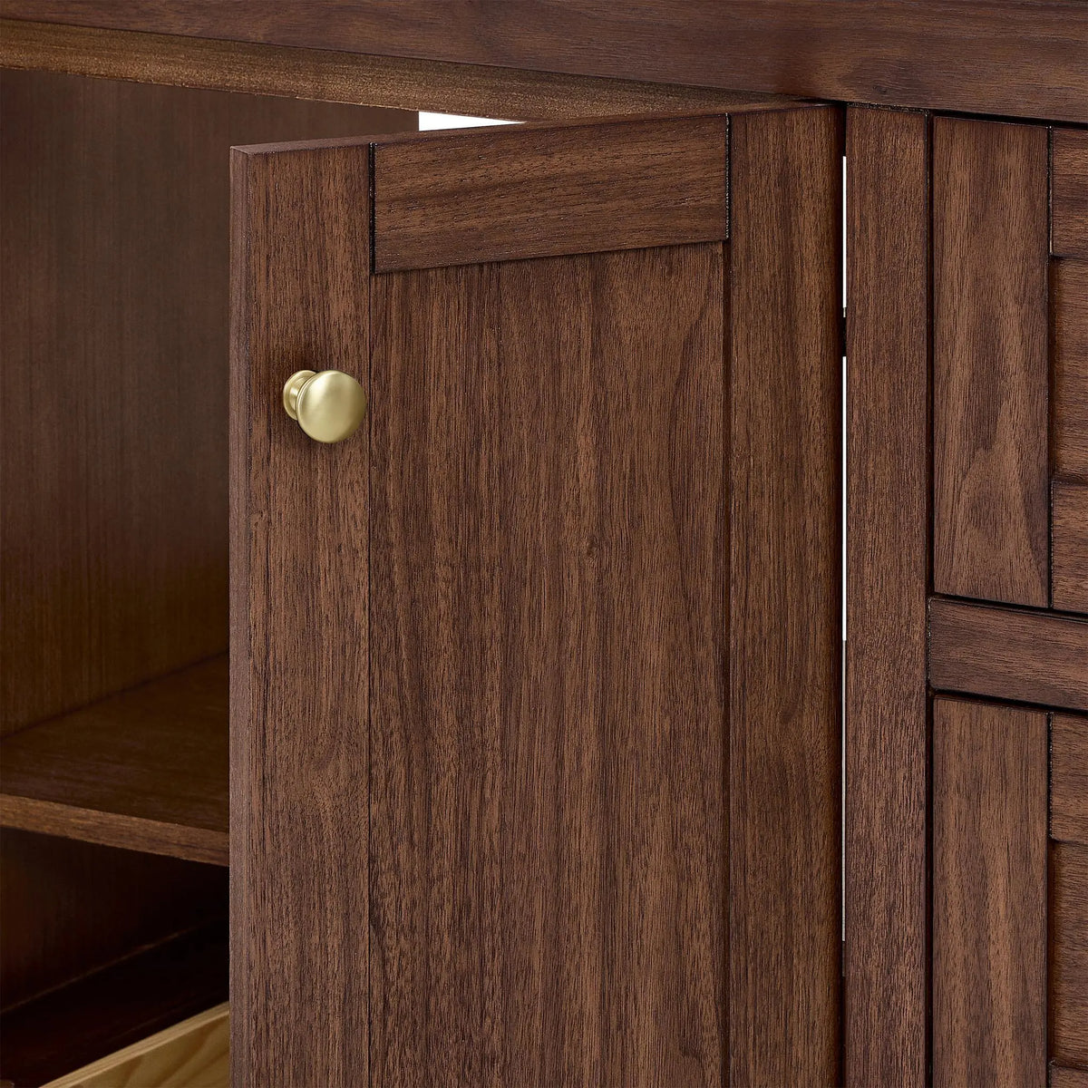 60" Avery Single Bathroom Vanity Dark Walnut Brushed Gold Trim by wyndham View 45
