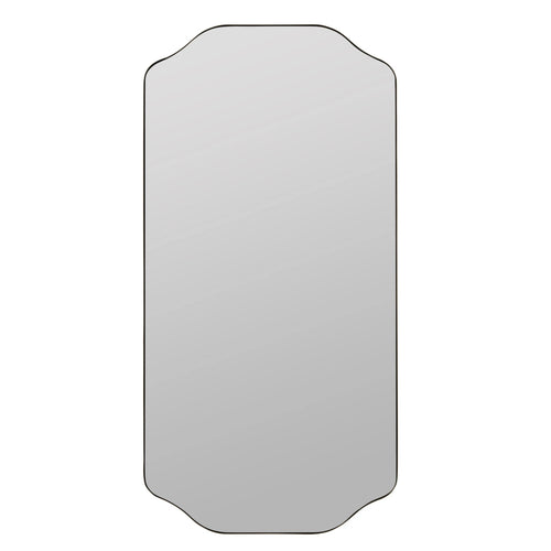 48" Black Metal Scalloped Wall Mirror