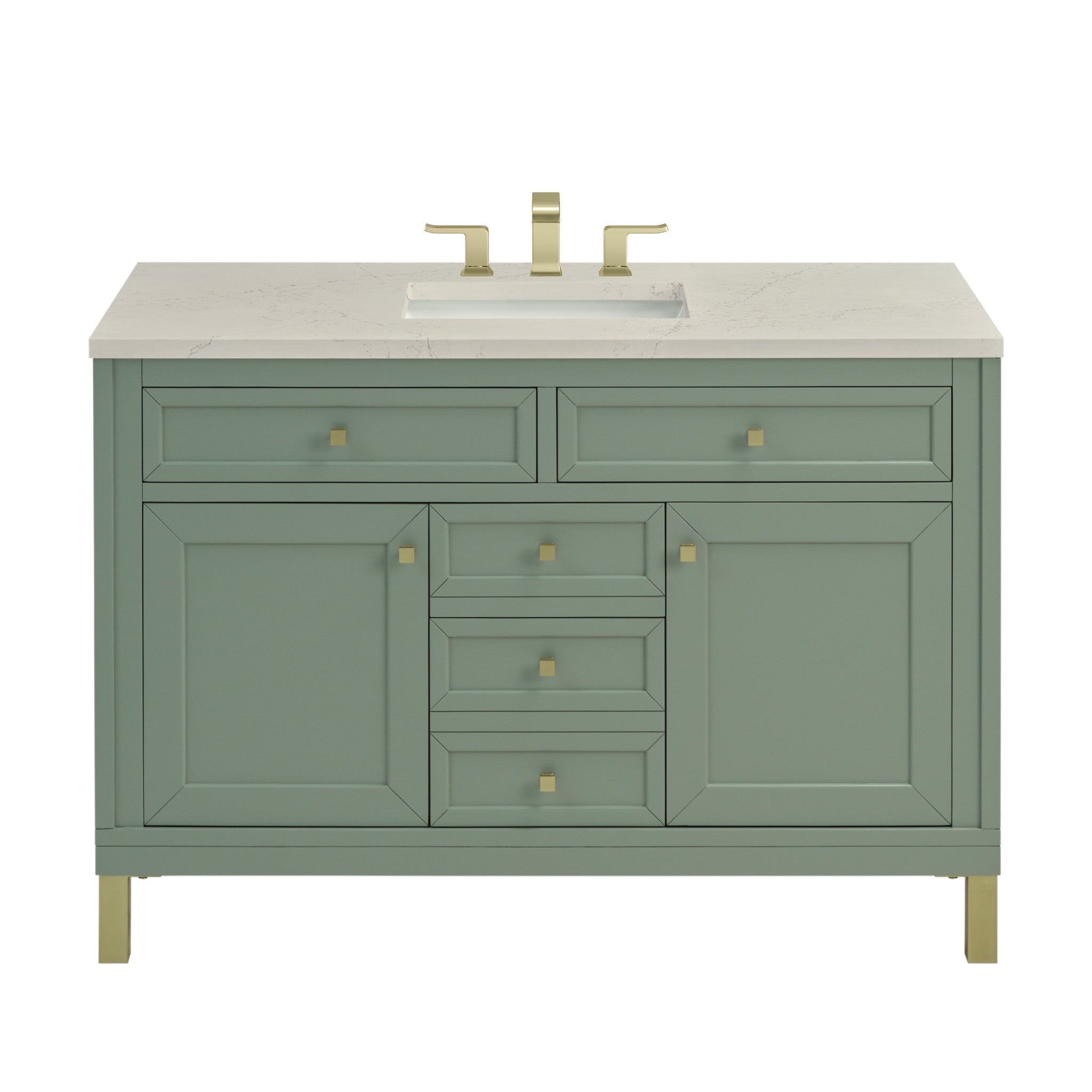 48-chicago-single-vanity-in-smokey-celadon-w-freepower-wireless-charger-by-james-martin-vanities-siberian-silestone image 1