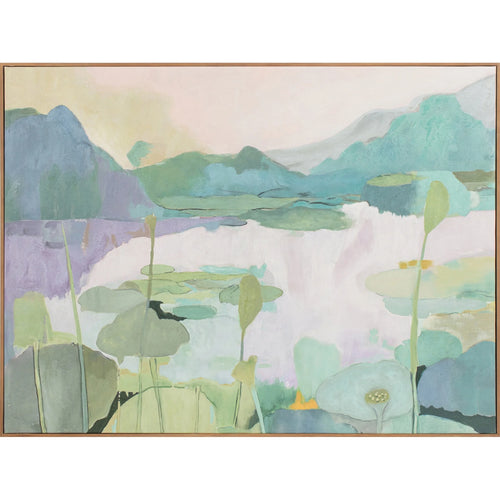 48" Lotus Pond Botanical Framed Wall Art