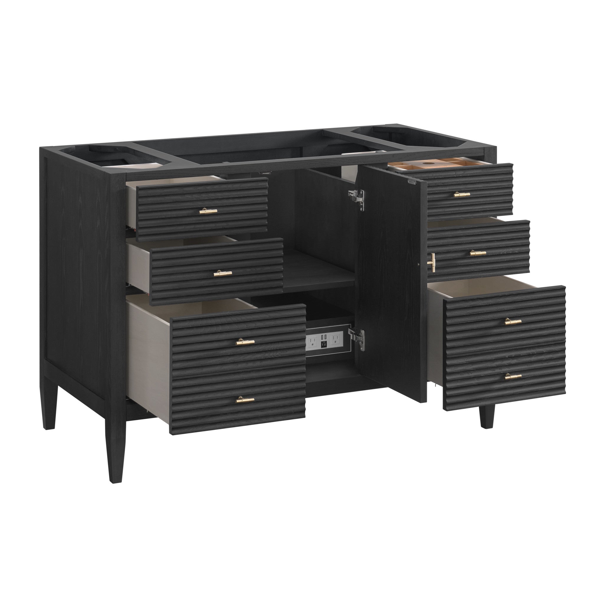 48-myrrin-single-vanity-in-carbon-oak-w-freepower-wireless-charger-by-james-martin-vanities-siberian-silestone image 1