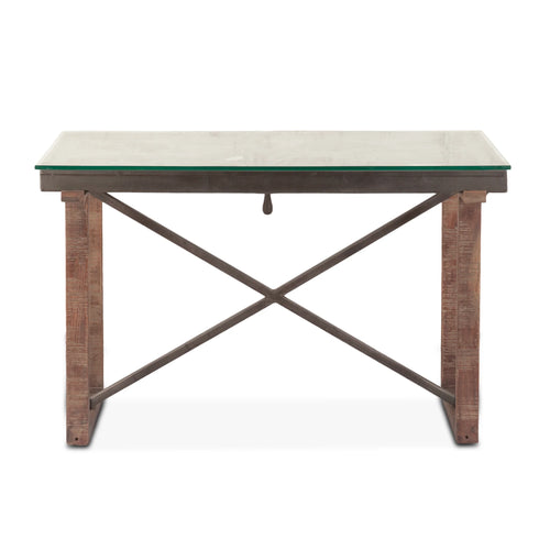 48" Reclaimed Wood Glass-Top Desk (FSP-GOD48) By Home Trends Direct