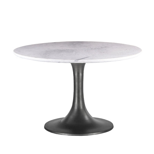 48" White Marble Round Dining Table Tulip Base Seats 4