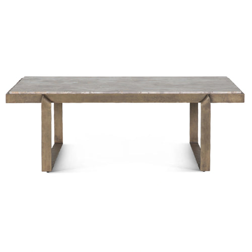49" Beige Marble Coffee Table Brass Base (FAO-CT48MABR) By Home Trends Direct