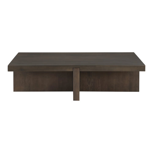 50" Dark Brown Oak Rectangular Coffee Table