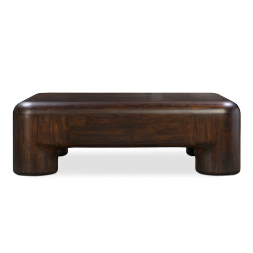 50" Dark Brown Acacia Rectangular Coffee Table