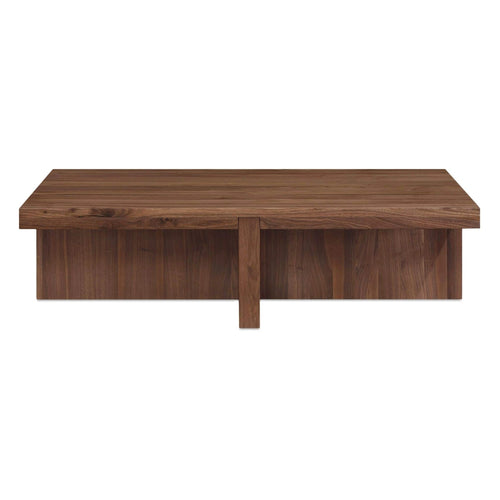 50" Walnut Coffee Table with Open Shelf