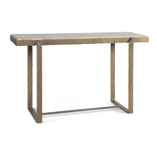 52" Beige Marble Console Table Brass Base (FAO-CN52MABR) By Home Trends Direct
