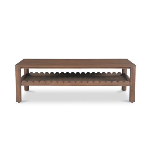52" Brown Mango Wood Rectangular Coffee Table