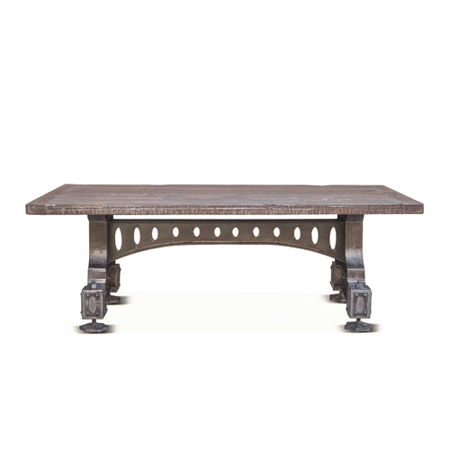 53" Teak Wood Coffee Table with Iron Base