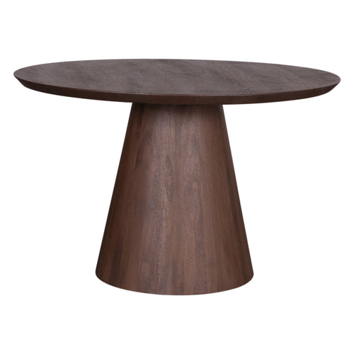 54" Brown Wood Round Dining Table Seats 4 to 6