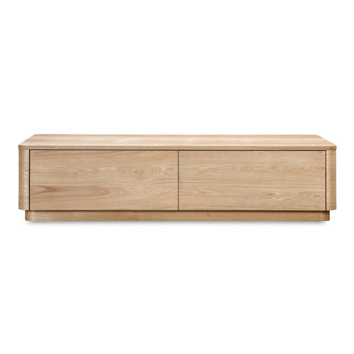55" Natural Oak Coffee Table with Storage