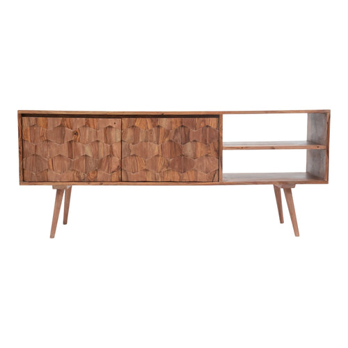 57" Sheesham Wood TV Cabinet with Carved Doors (BZ-1020-24) by Moe's Home Collection
