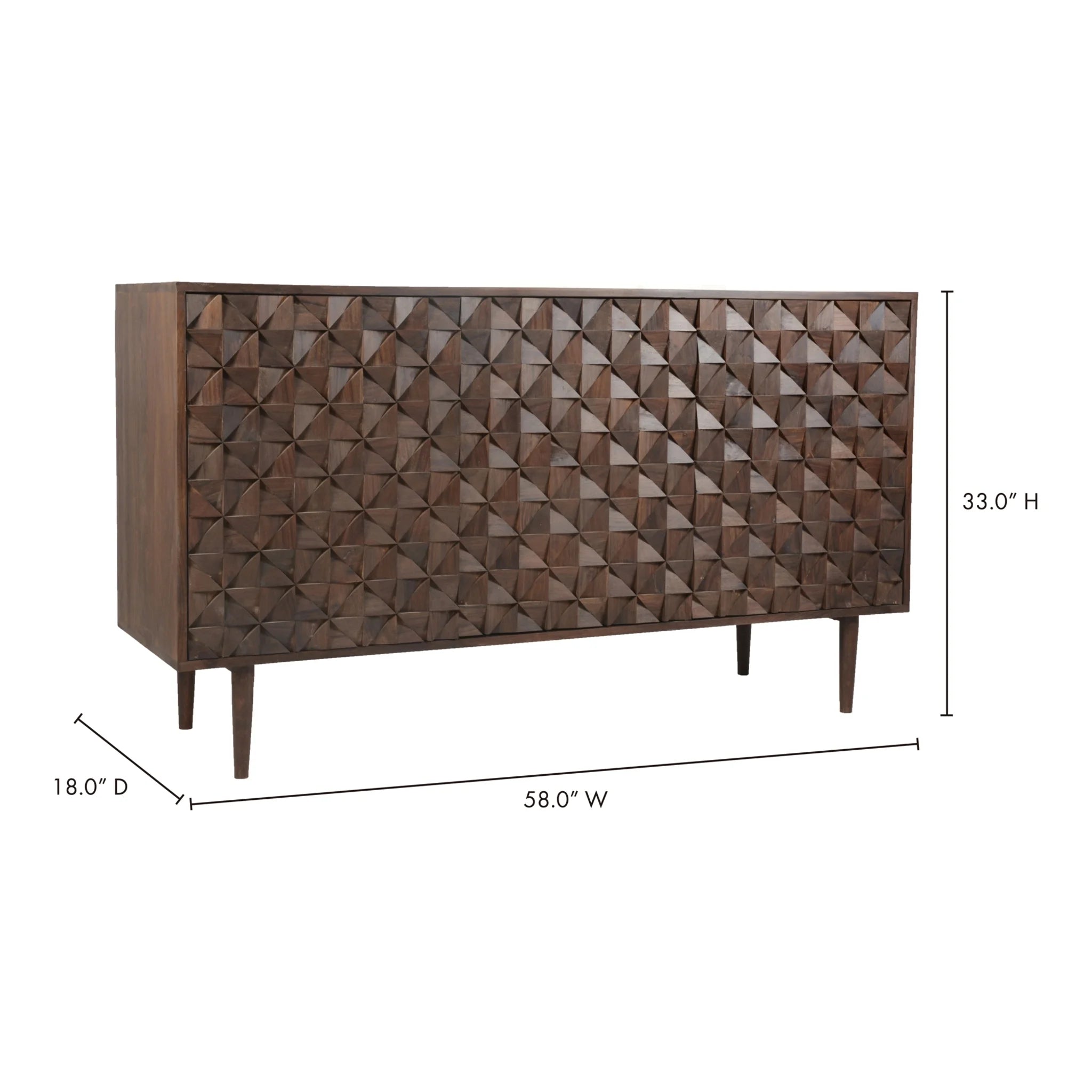 58" Sheesham Wood 3-Door Sideboard (BZ-1039-03) by Moe's Home Collection image 2
